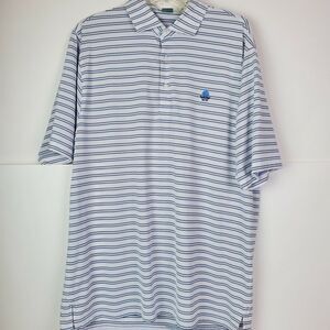 Fennec Men's Large Polo‎ Shirt Golf Performance Striped White